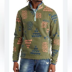 Chubbies The Flame Commander Fair Isle Fleece Quarter Zip Pullover Med Unisex